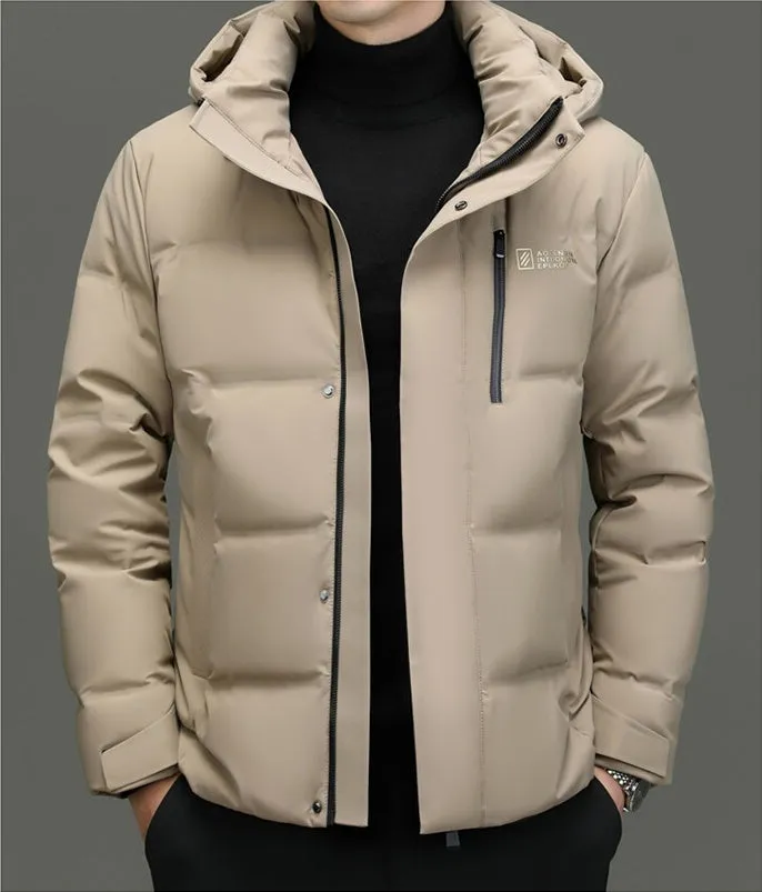 Thickened Hooded Puffer Down Jacket for Ultimate Warmth and Comfort