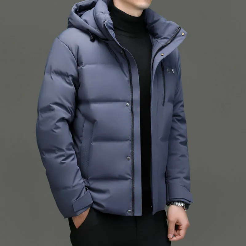 Thickened Hooded Puffer Down Jacket for Ultimate Warmth and Comfort