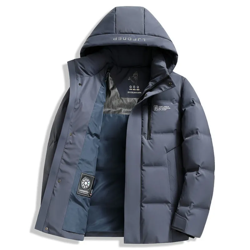 Thickened Hooded Puffer Down Jacket for Ultimate Warmth and Comfort