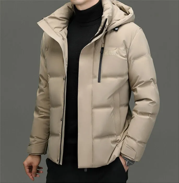 Thickened Hooded Puffer Down Jacket for Ultimate Warmth and Comfort