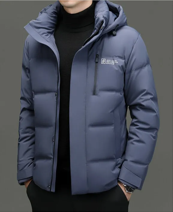 Thickened Hooded Puffer Down Jacket for Ultimate Warmth and Comfort