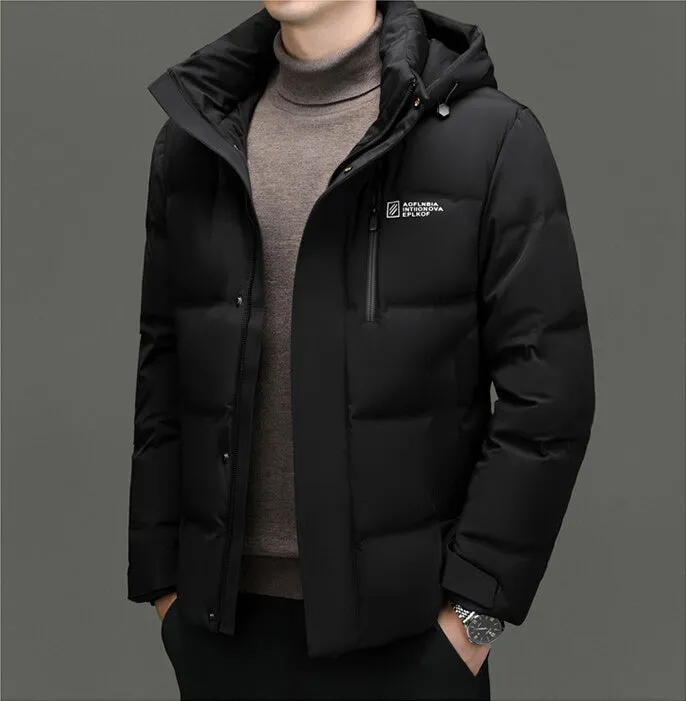 Thickened Hooded Puffer Down Jacket for Ultimate Warmth and Comfort