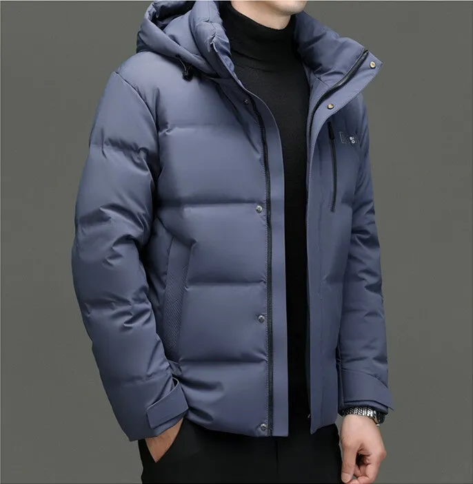 Thickened Hooded Puffer Down Jacket for Ultimate Warmth and Comfort