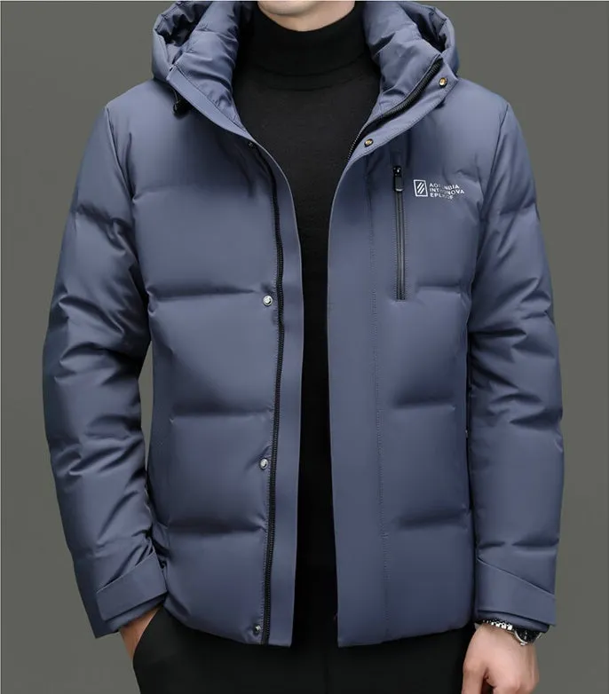 Thickened Hooded Puffer Down Jacket for Ultimate Warmth and Comfort