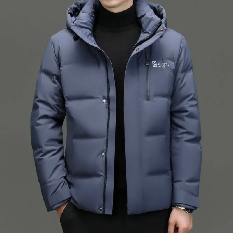 Thickened Hooded Puffer Down Jacket for Ultimate Warmth and Comfort