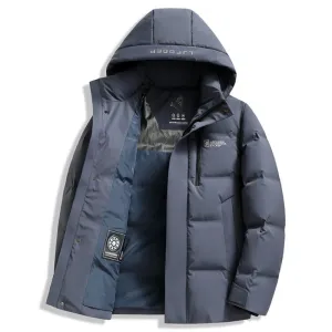 Thickened Hooded Puffer Down Jacket for Ultimate Warmth and Comfort