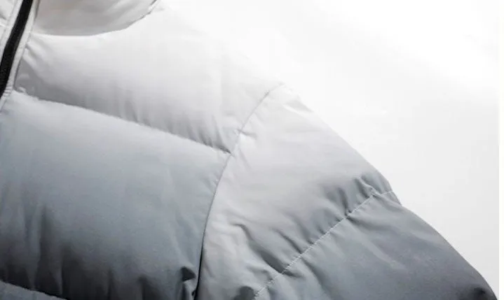 Thickened Windproof Puffer Jacket with Quilted Design and Elastic Band Cuff