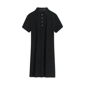 Thigh-Length Polo Style Dress for Active Women