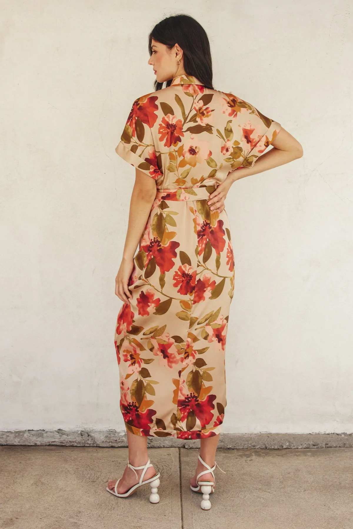 Tie Waist Button Front Dress