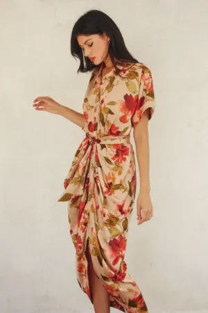 Tie Waist Button Front Dress