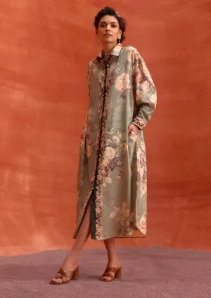 Tiffiny khakhi green shirt dress