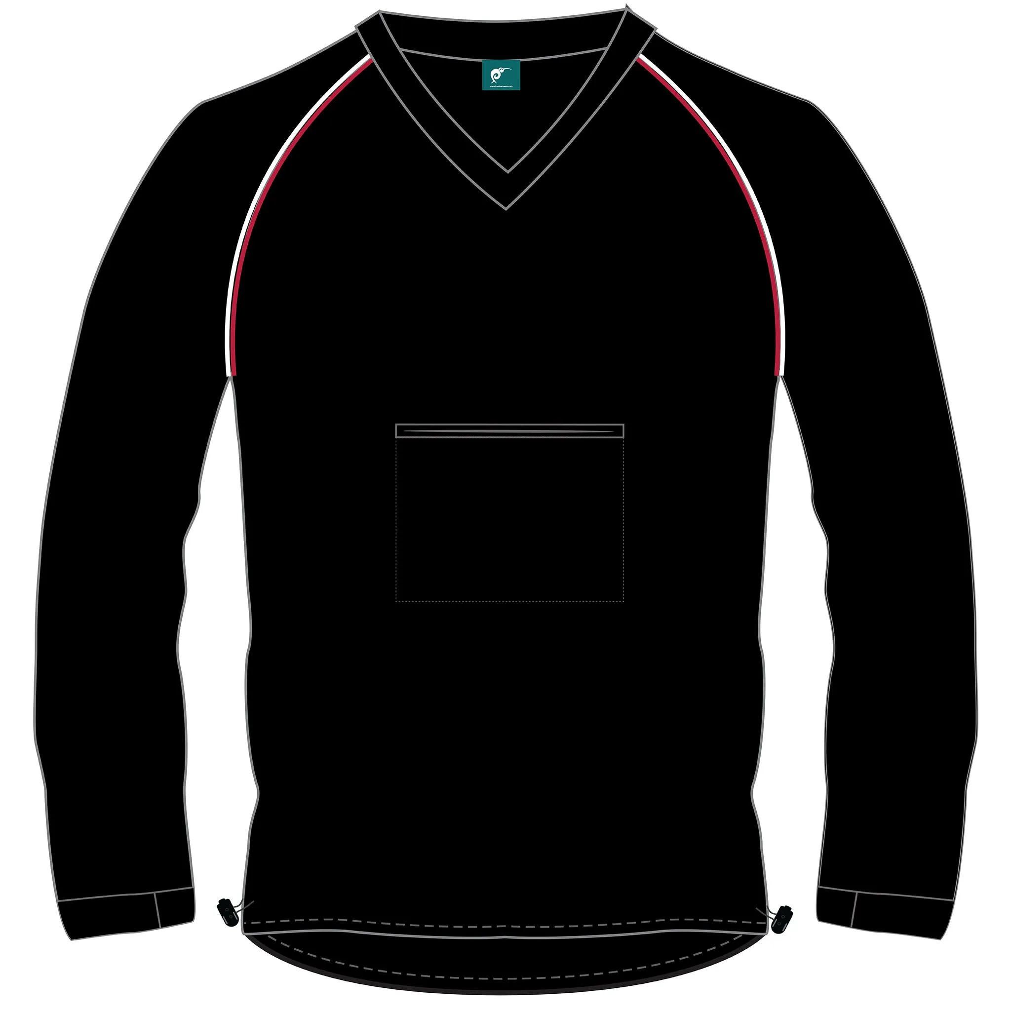 Tough Jacket - Black with Red & White Piping Detail  CLEARANCE SPECIAL