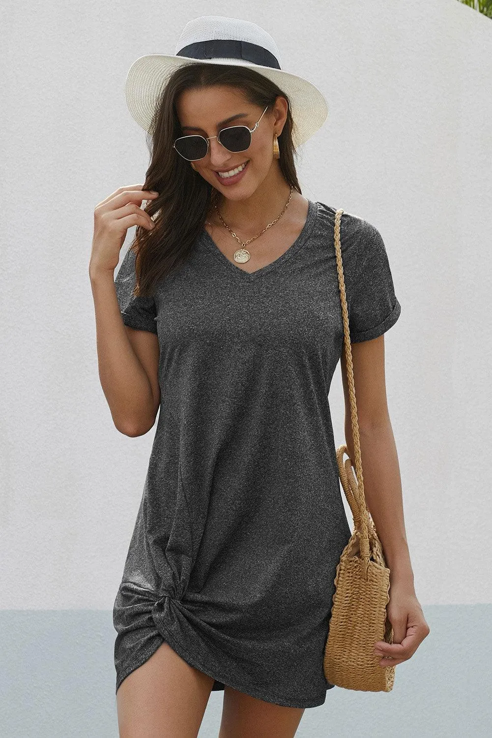 Triblend Side Knot Midi Dress