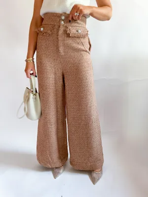 Tweed Shank Button Pant