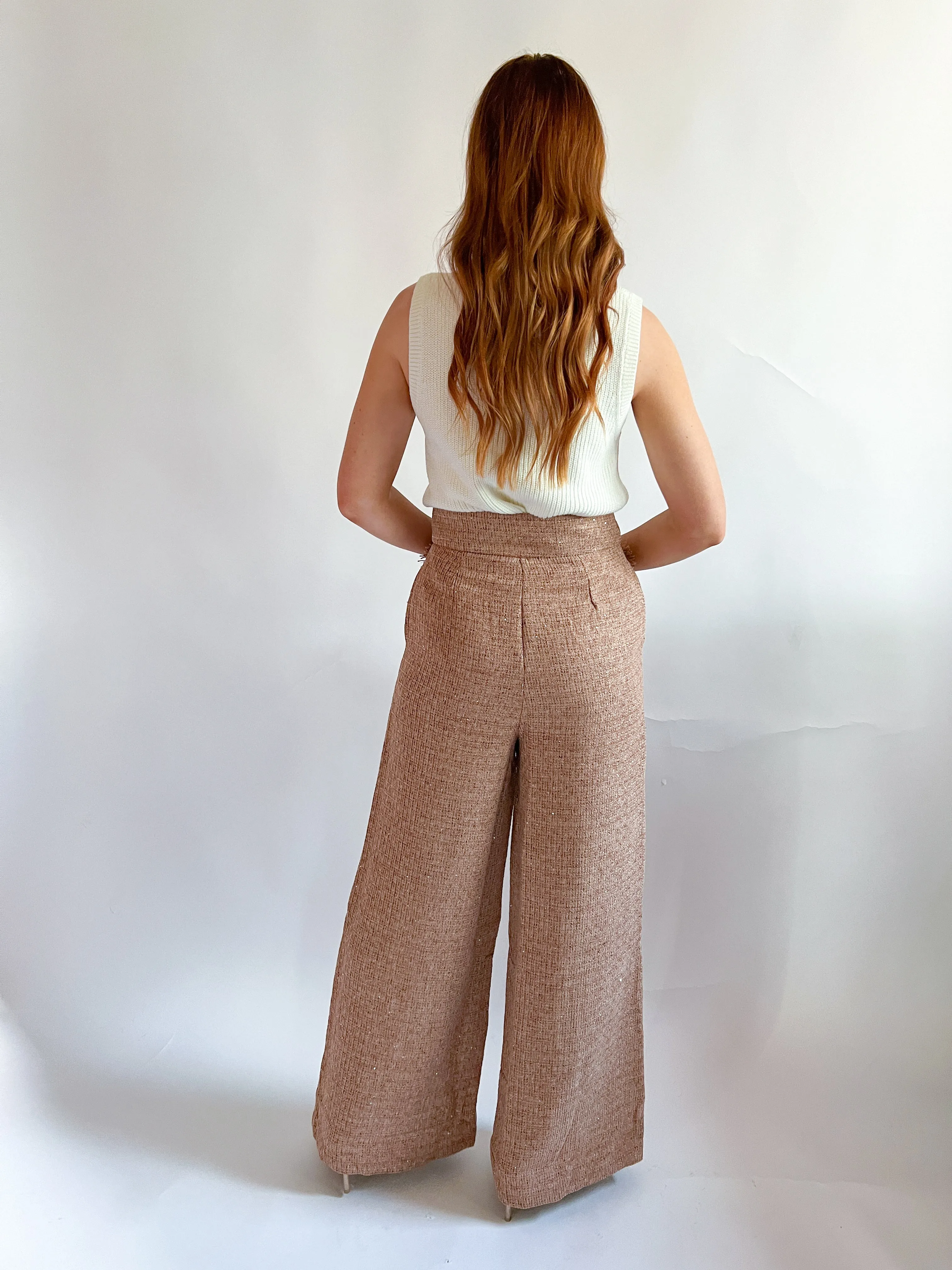 Tweed Shank Button Pant