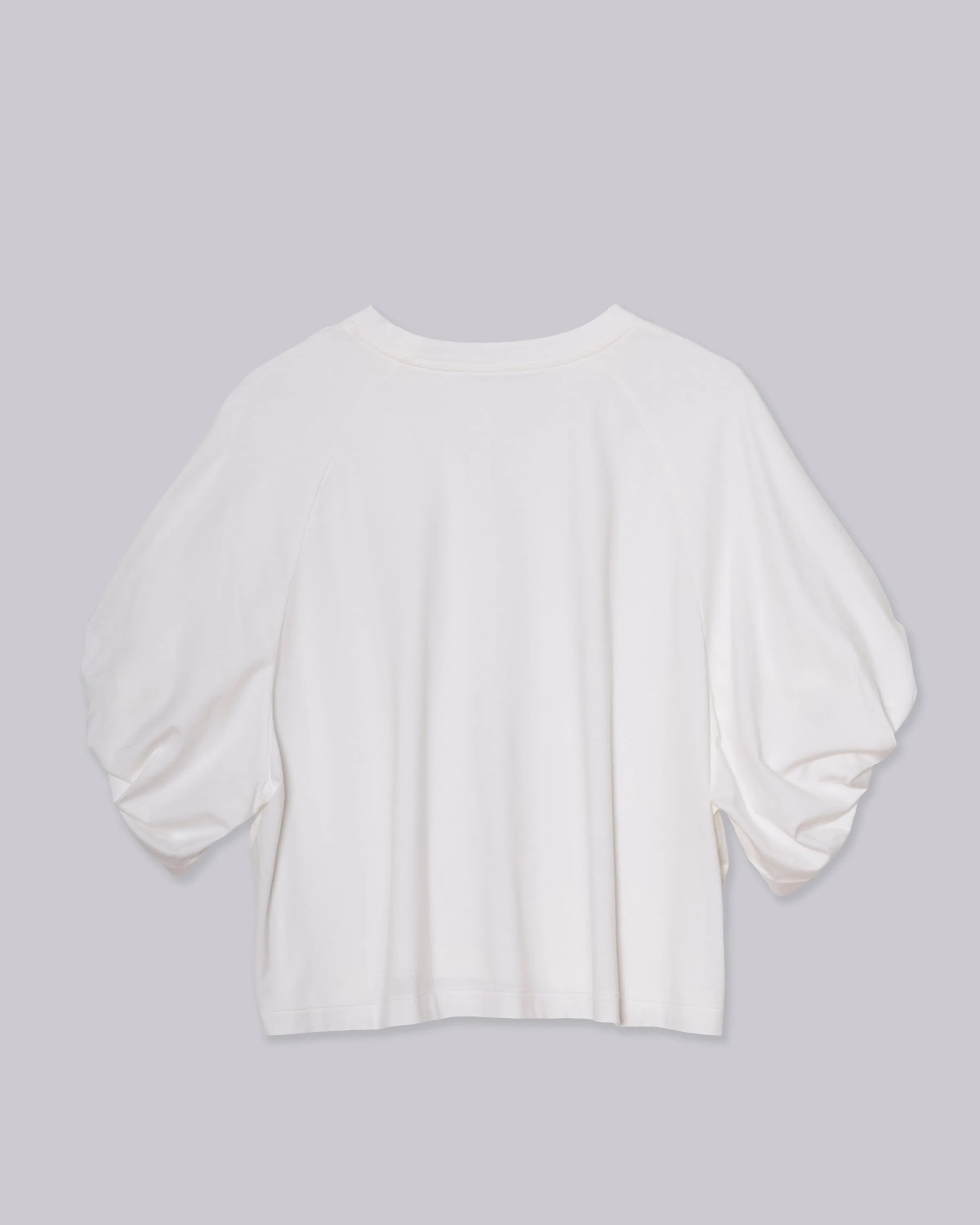 Twisted Sleeve Tee in  White