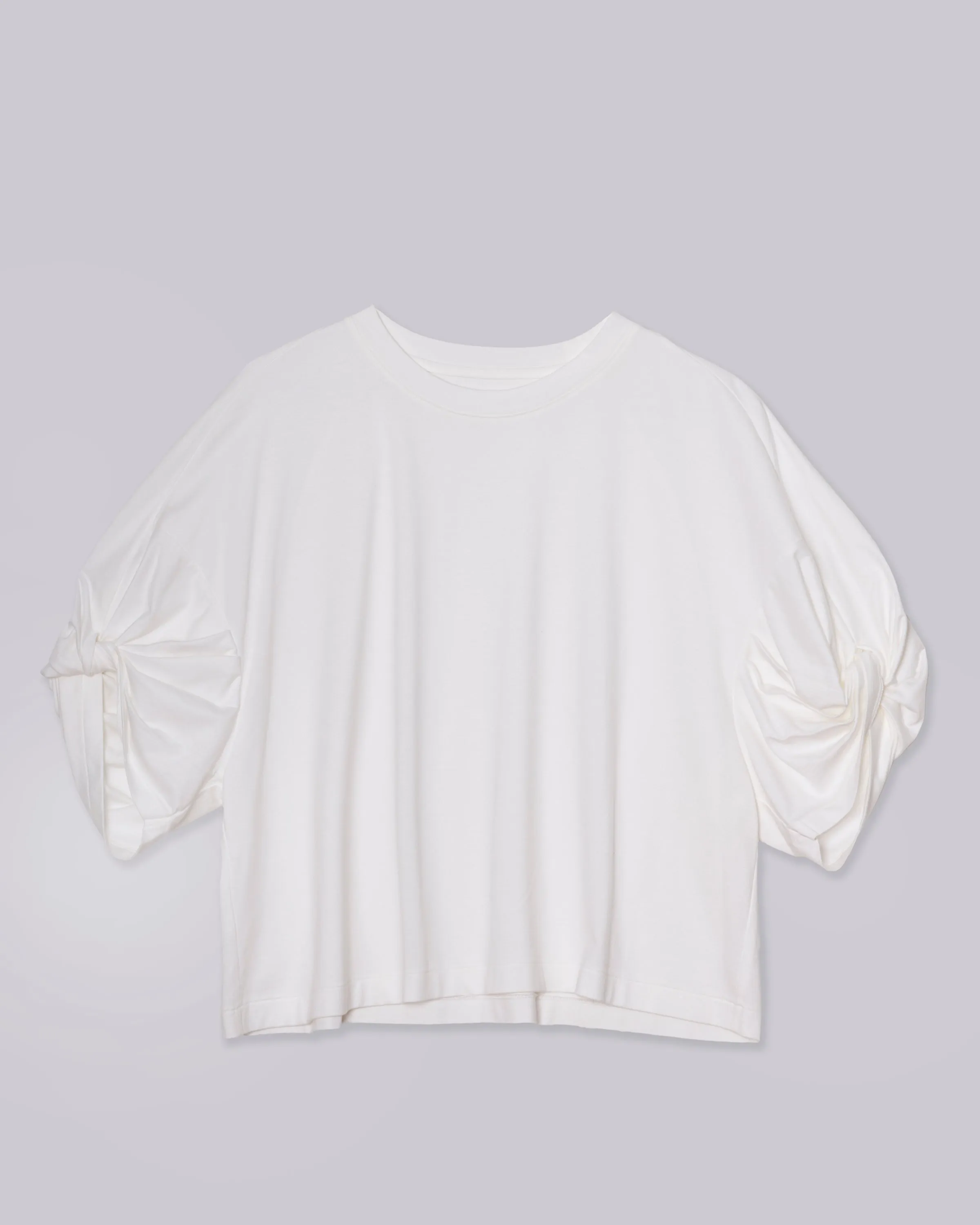 Twisted Sleeve Tee in  White