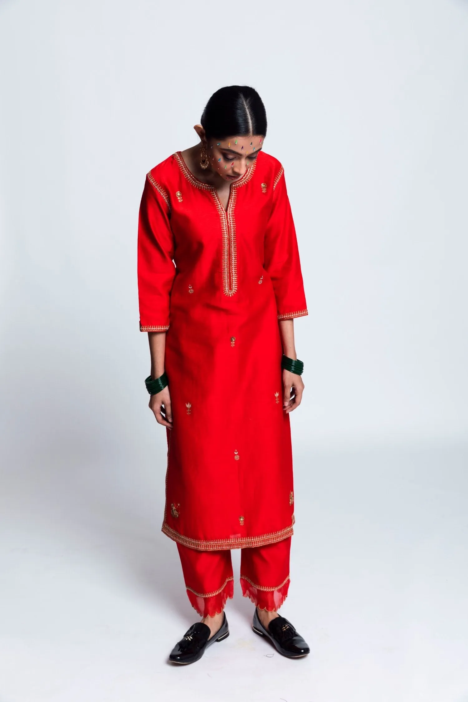 Uri  Chanderi Silk Kurta Set