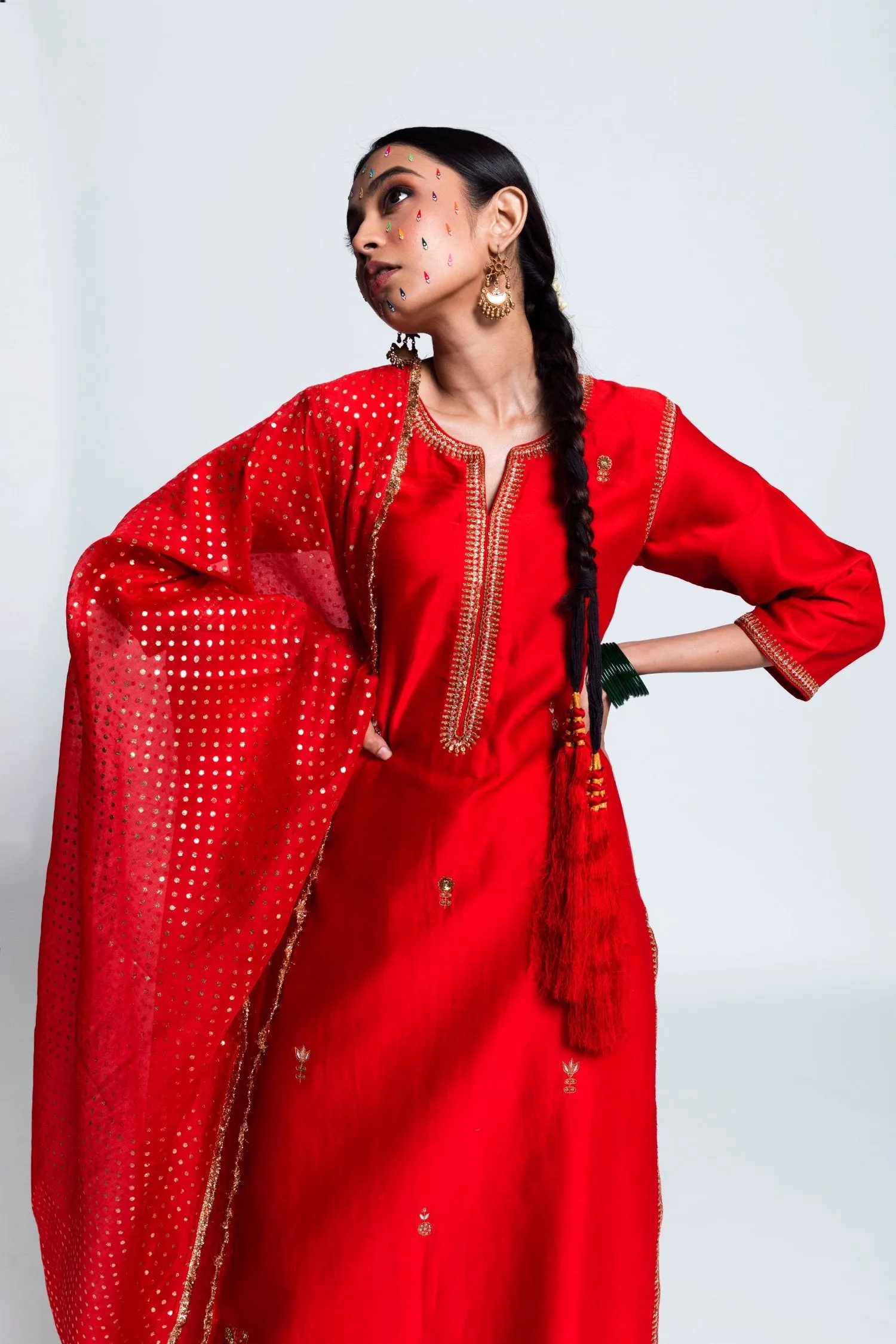 Uri  Chanderi Silk Kurta Set