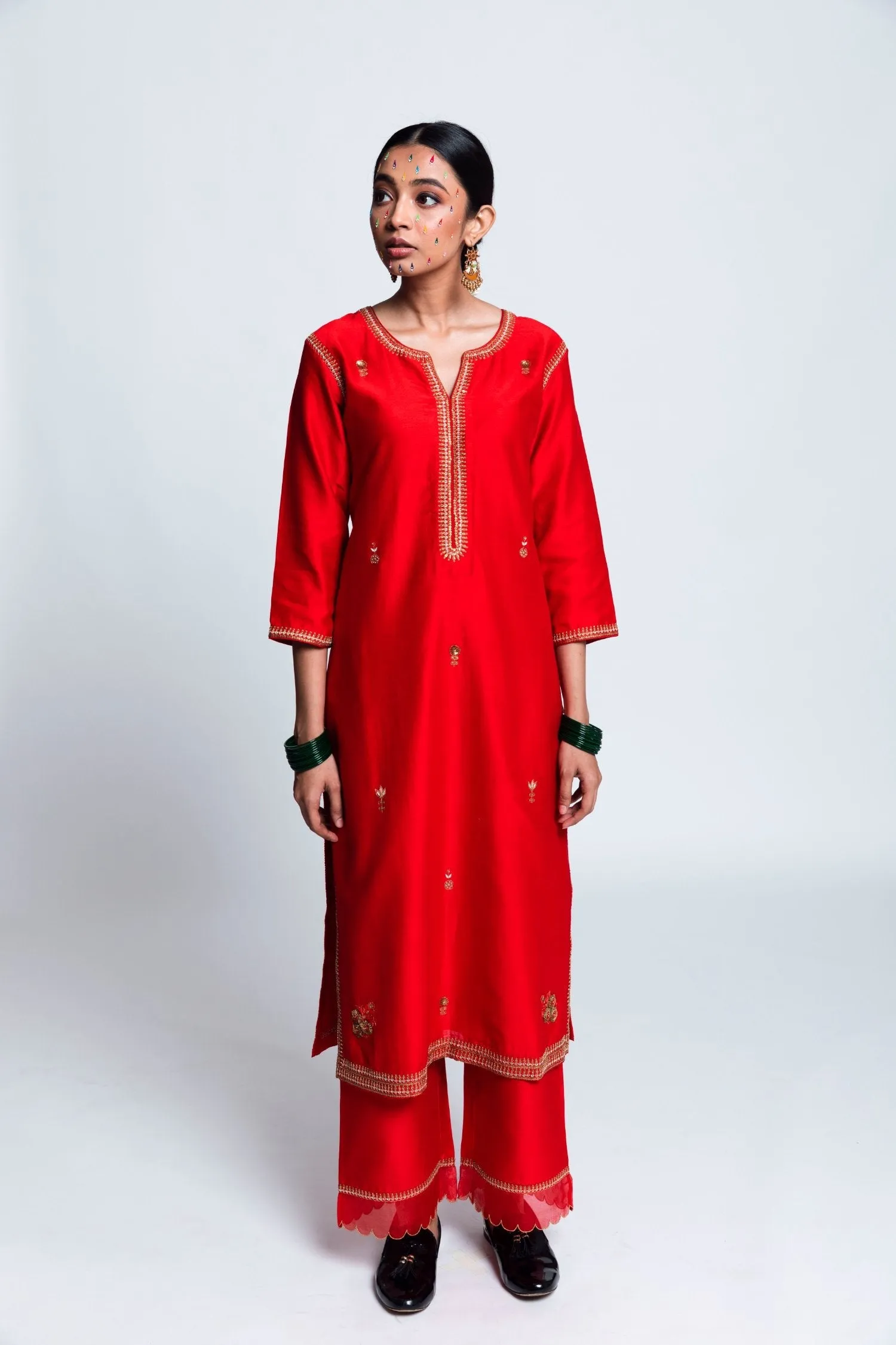 Uri  Chanderi Silk Kurta Set