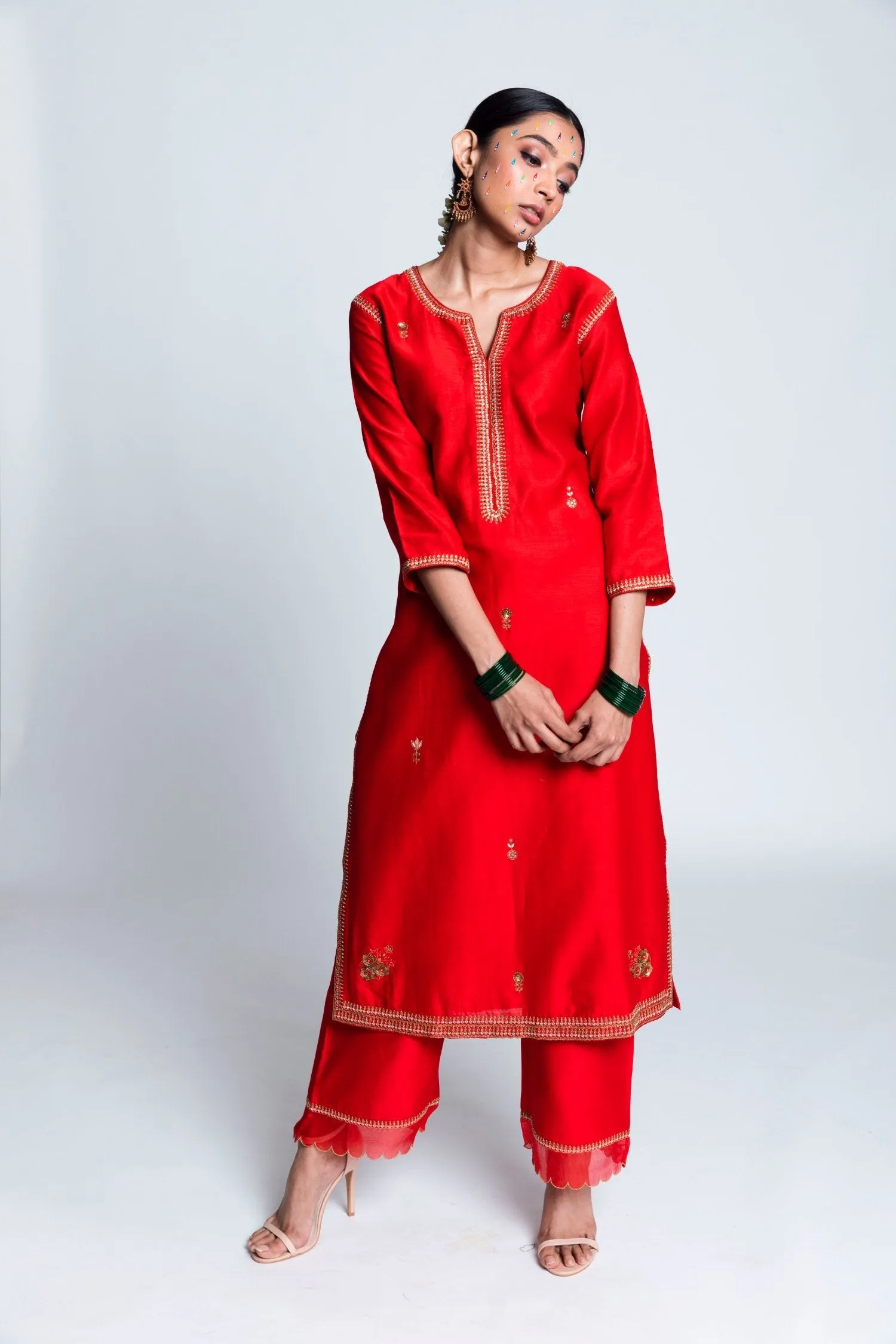 Uri  Chanderi Silk Kurta Set