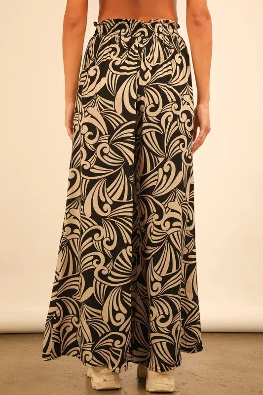 VERY J Printed Wide Leg Pants