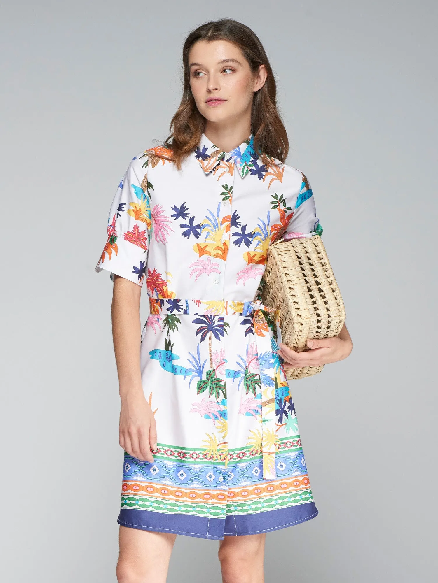 Vi32333 Palm Printed Dress
