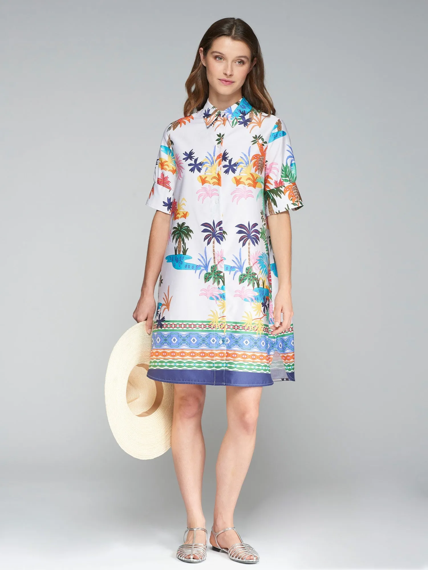 Vi32333 Palm Printed Dress