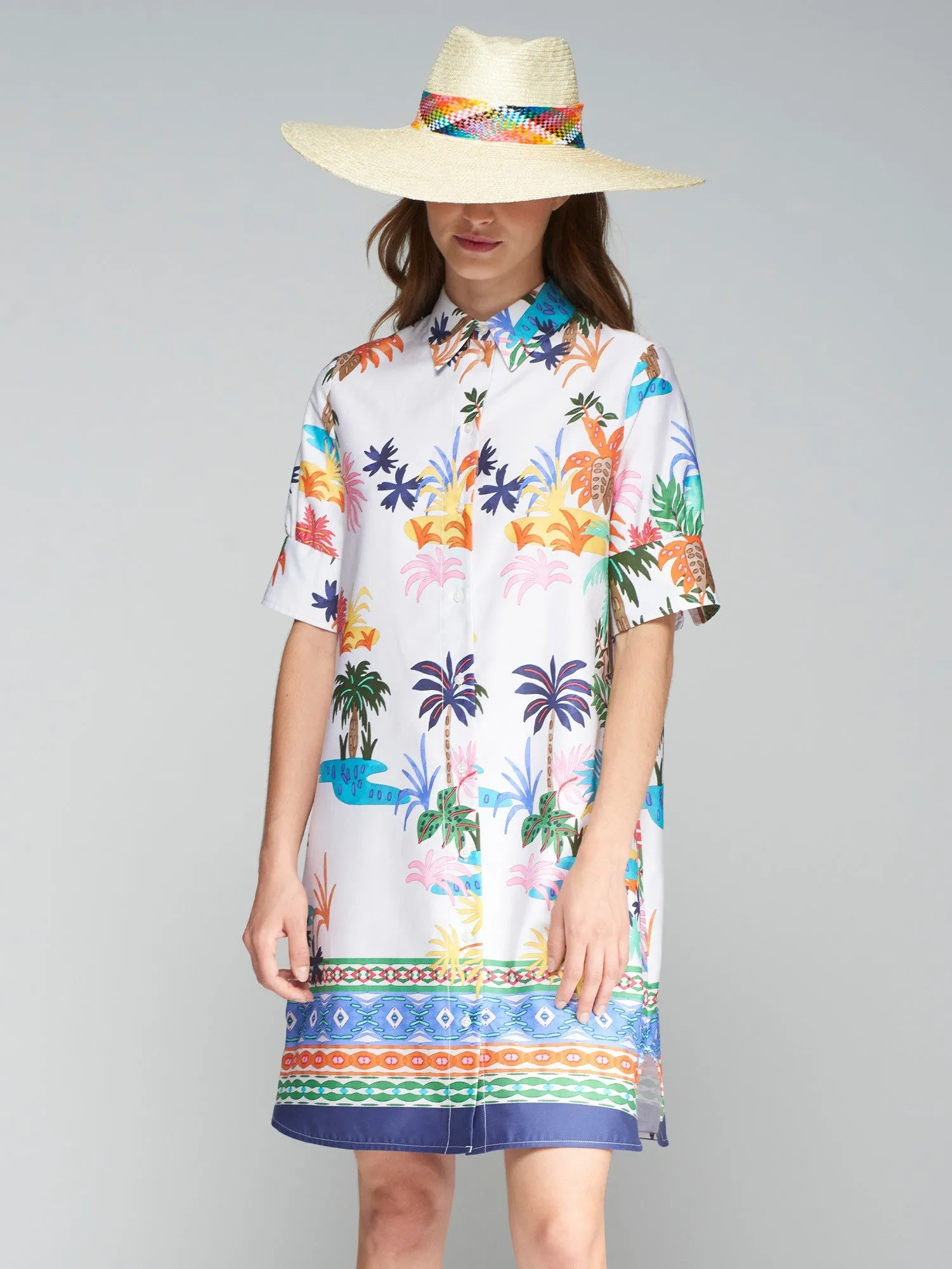 Vi32333 Palm Printed Dress