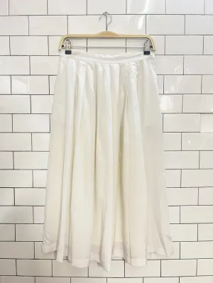 vintage 90s miss orly pleated satin midi skirt