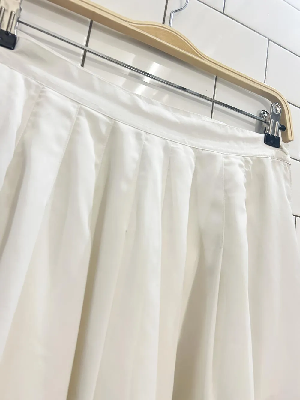 vintage 90s miss orly pleated satin midi skirt