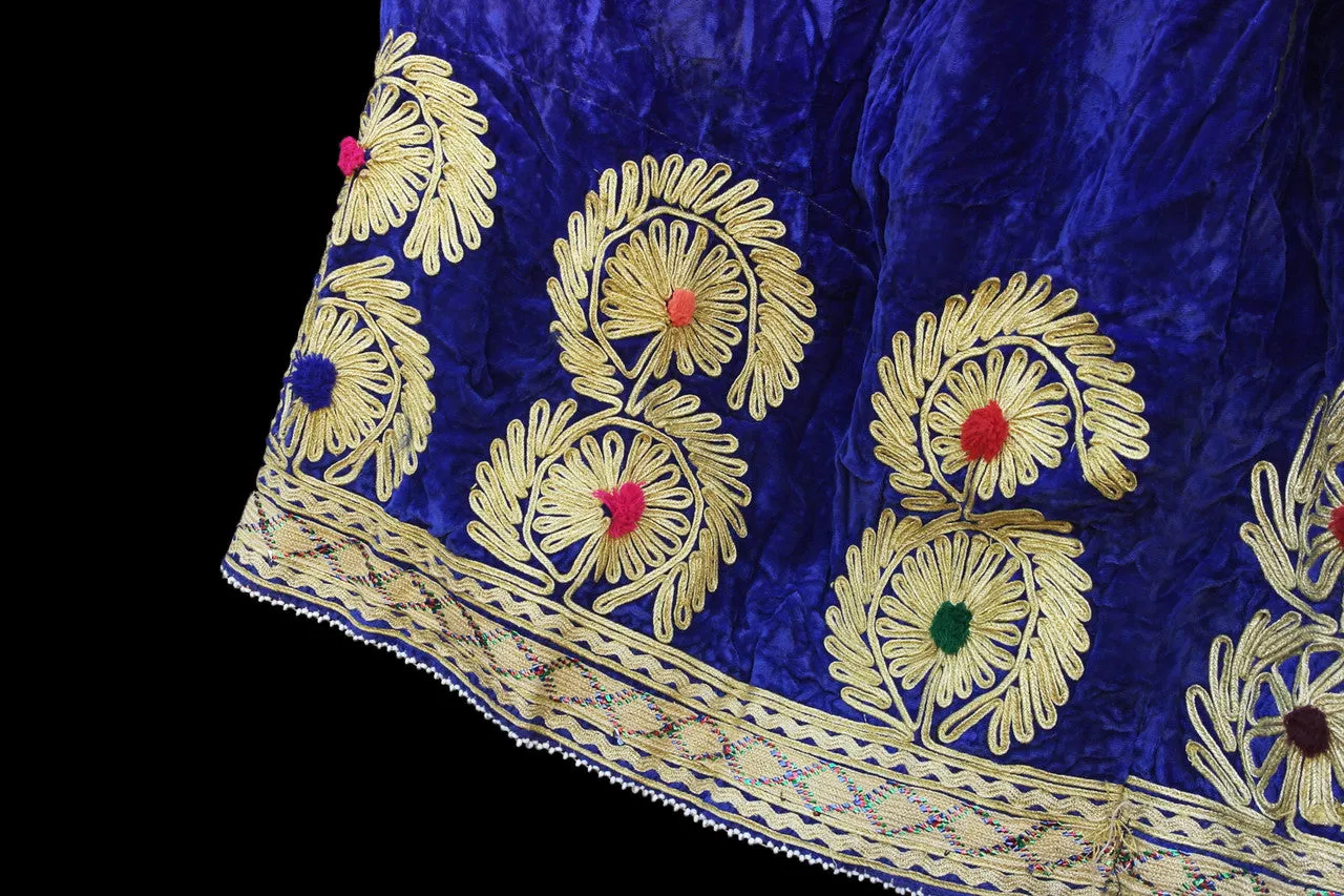 Vintage Afghan Blue Velvet Dress