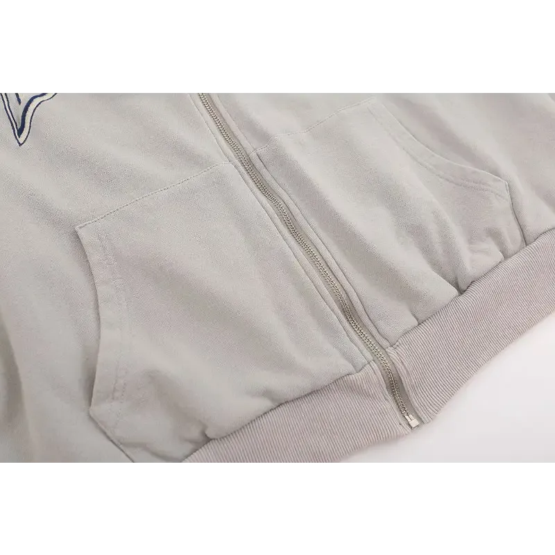 Vintage Devil Horns Zip-Up Hoodie in Ultra-Soft Cotton
