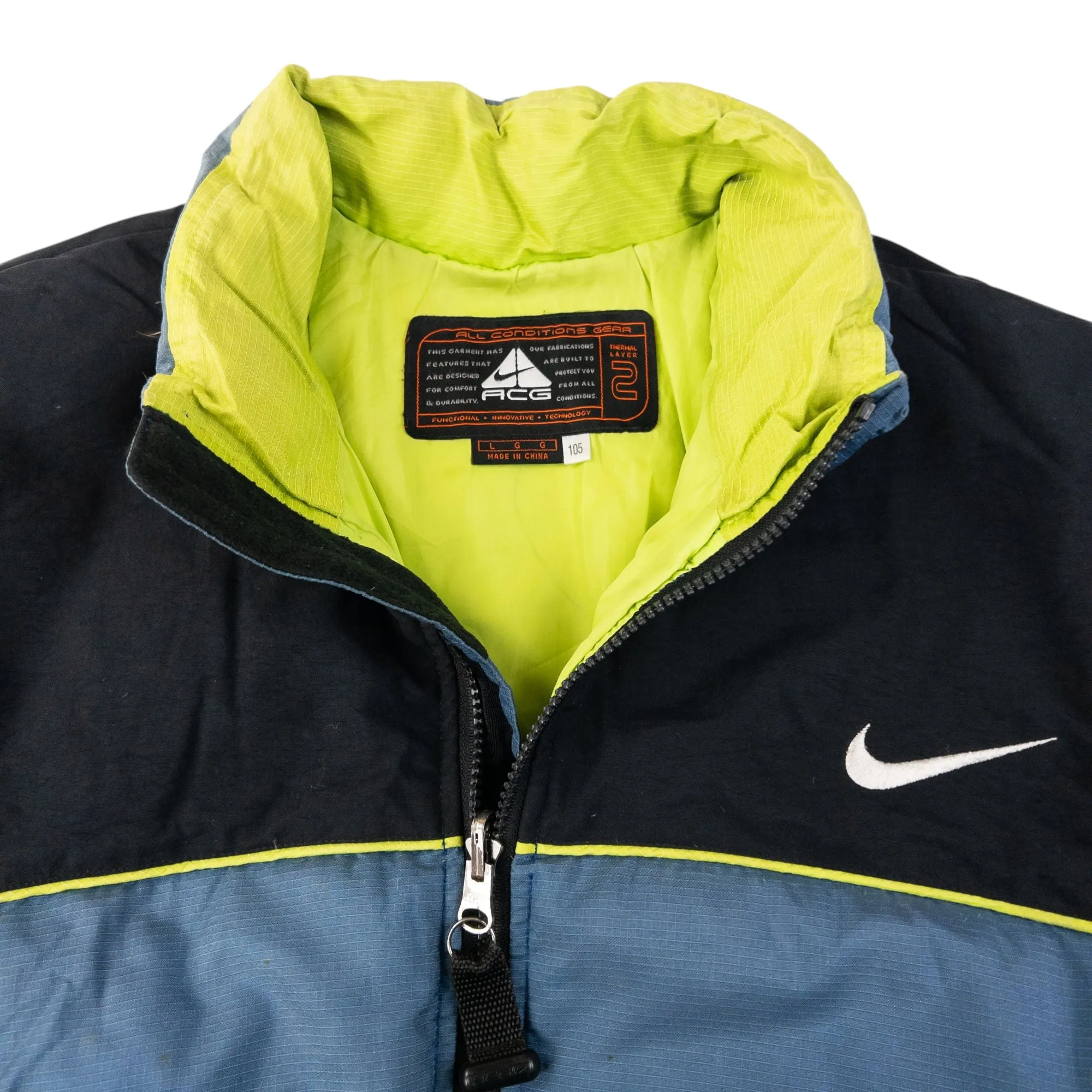 Vintage Nike ACG Zip Up Puffer Jacket Size XL