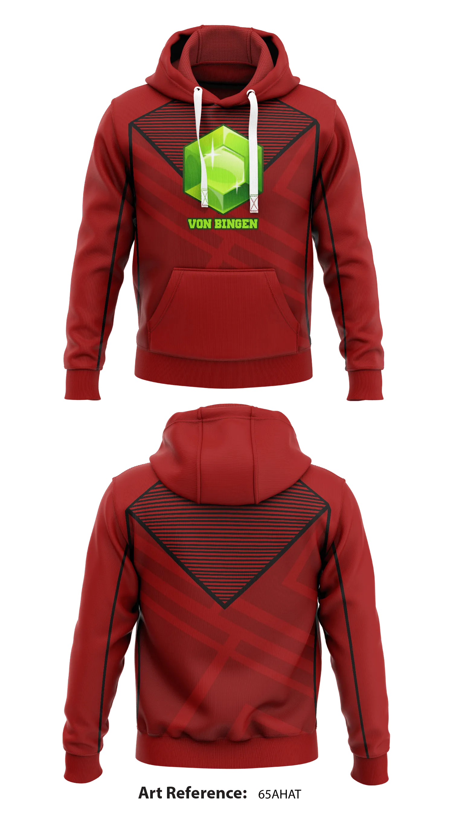 Von Bingen  Core Men's Hooded Performance Sweatshirt - 65Ahat