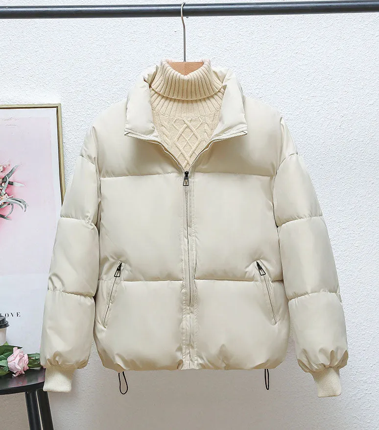 Warm and Stylish Padded Jacket with Drawstring Hem for Women