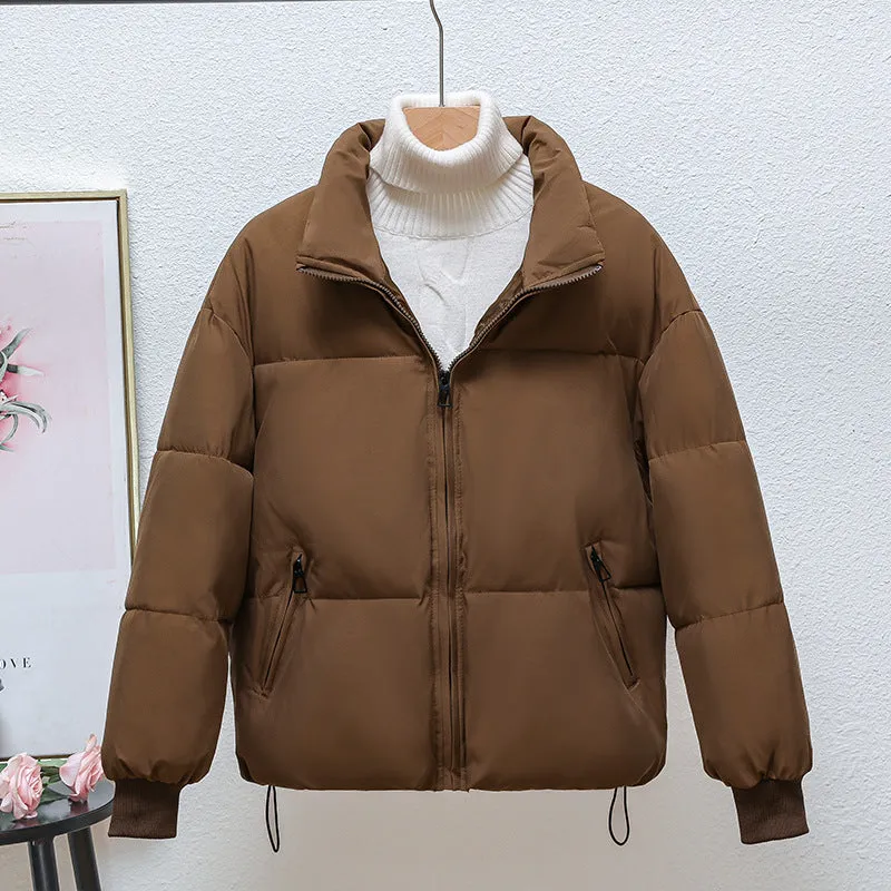 Warm and Stylish Padded Jacket with Drawstring Hem for Women