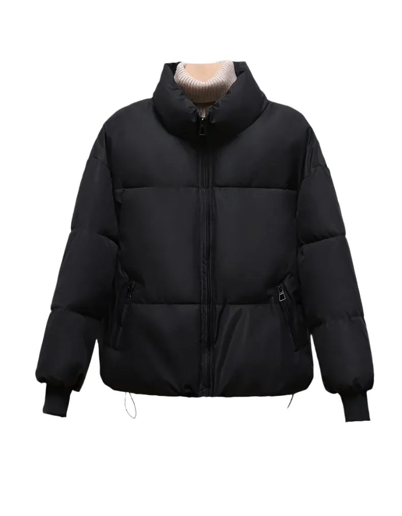 Warm and Stylish Padded Jacket with Drawstring Hem for Women