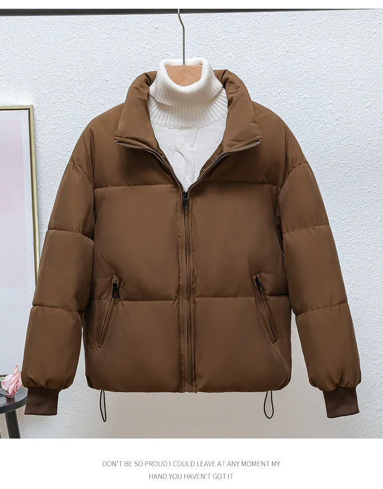Warm and Stylish Padded Jacket with Drawstring Hem for Women