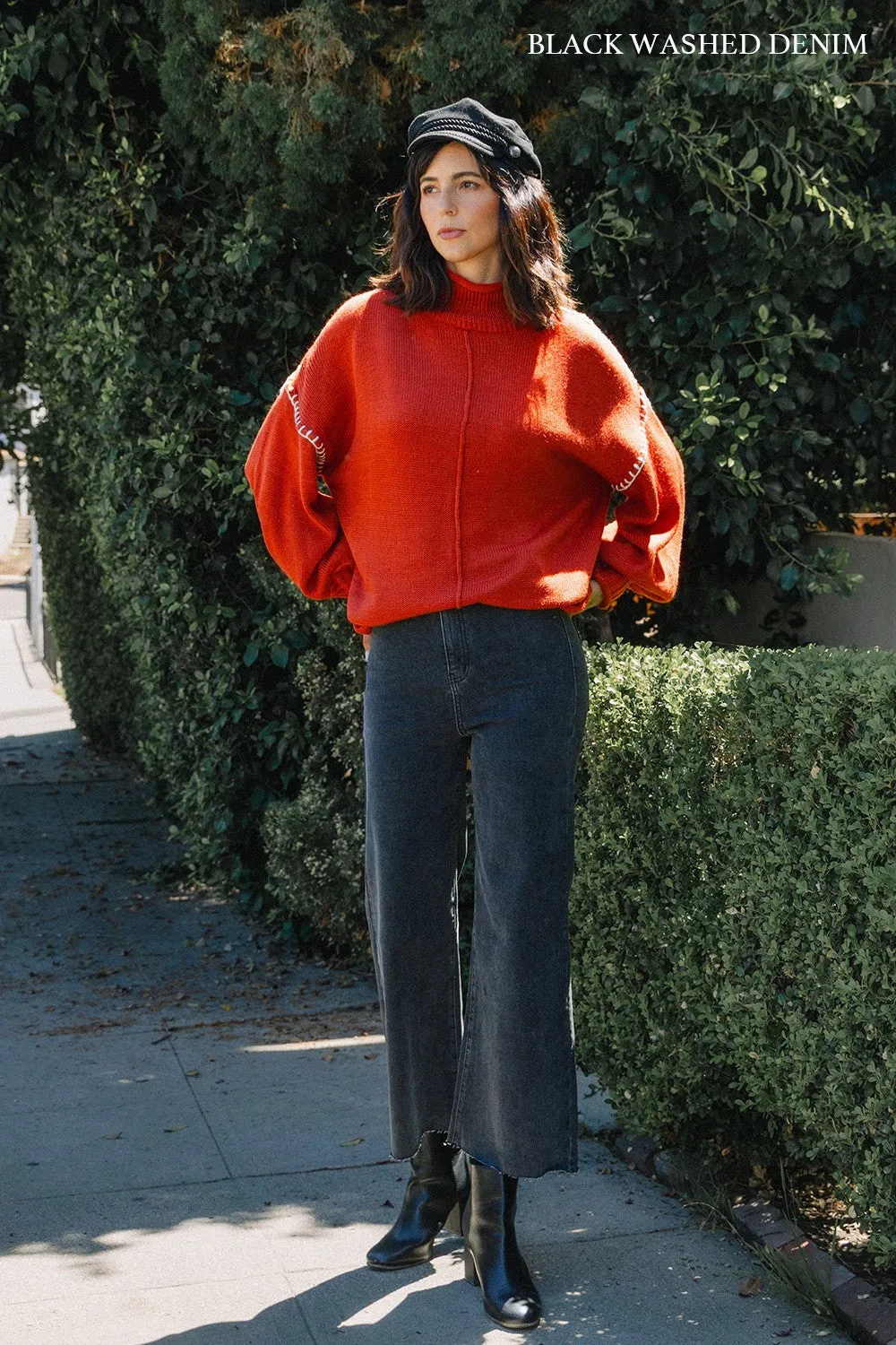Washed Black Wide Leg Pants