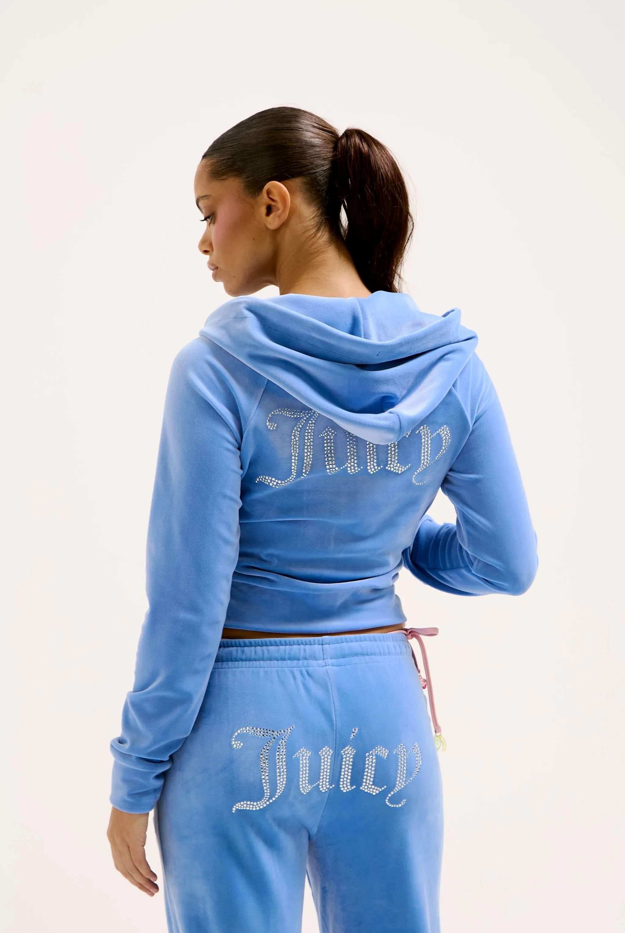 WASHED REGATTA VELOUR DIAMANTÉ TRACKSUIT BOTTOM