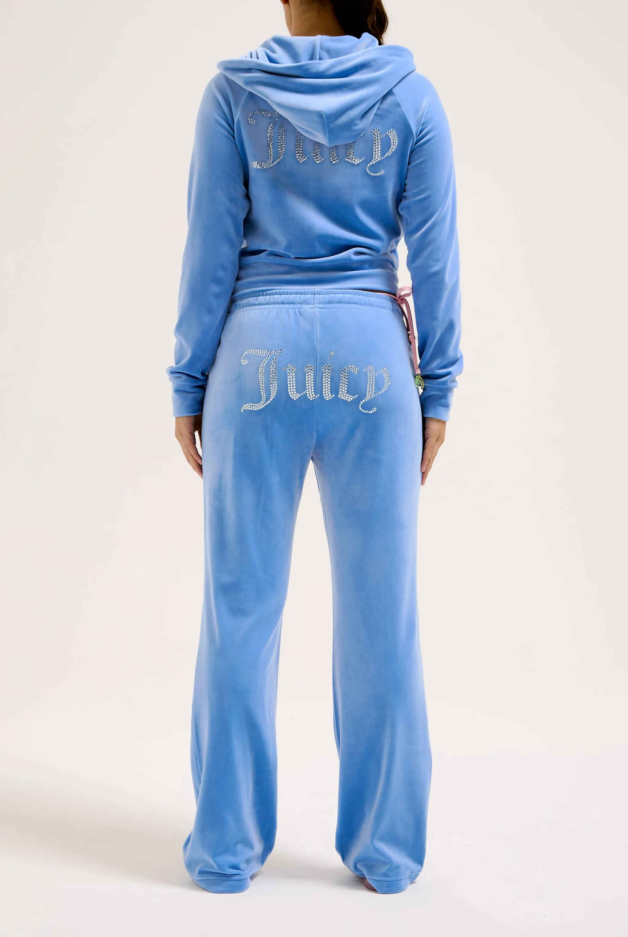 WASHED REGATTA VELOUR DIAMANTÉ TRACKSUIT BOTTOM