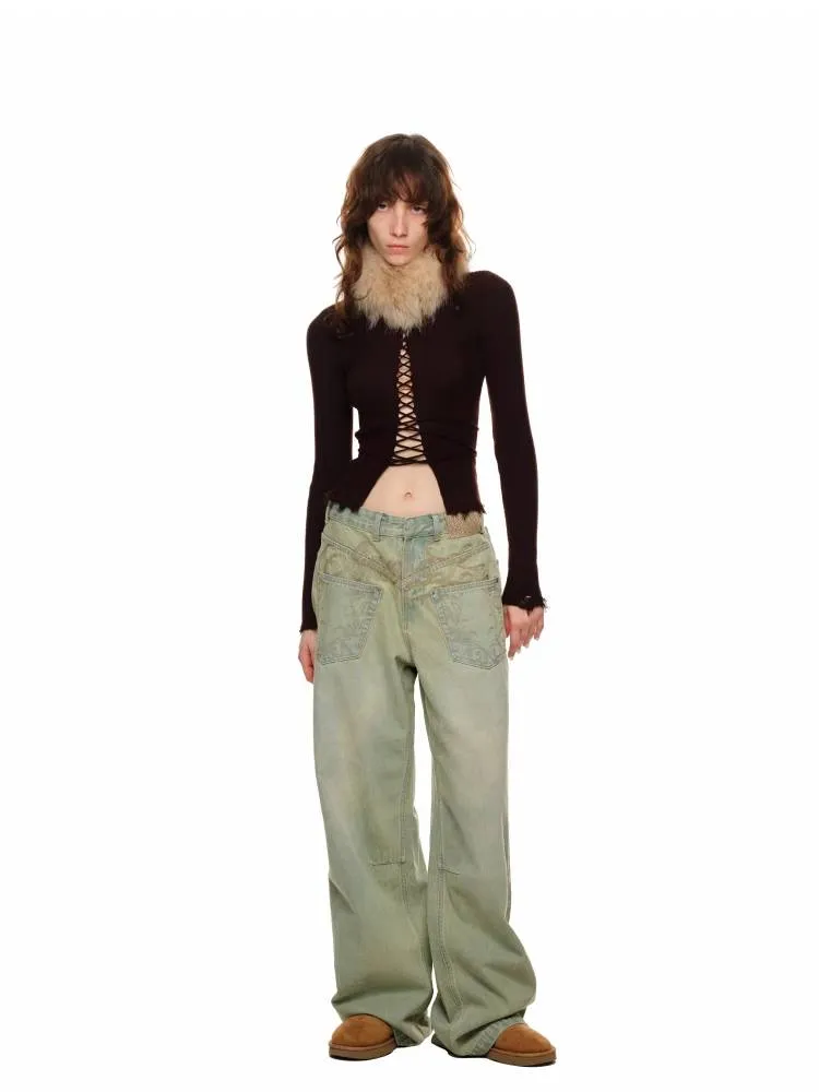 Washed wide leg pants【s0000011379】