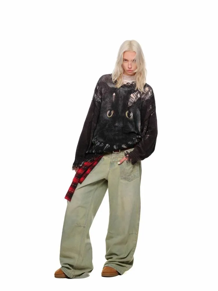 Washed wide leg pants【s0000011379】