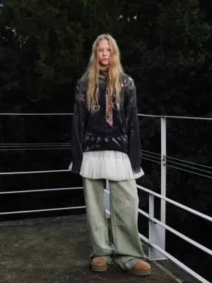 Washed wide leg pants【s0000011379】