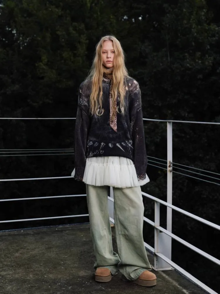Washed wide leg pants【s0000011379】