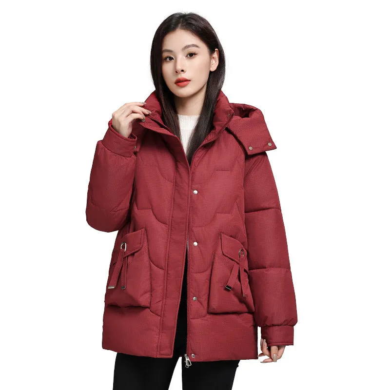 Water-Resistant and Windproof Quilted Puffer Jacket for Women