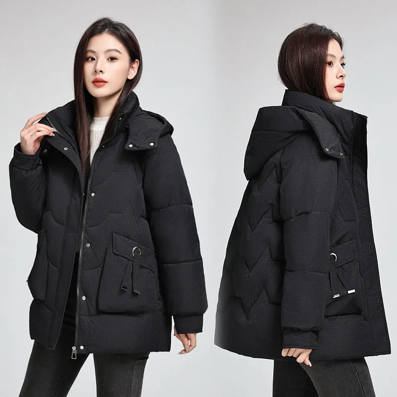 Water-Resistant and Windproof Quilted Puffer Jacket for Women