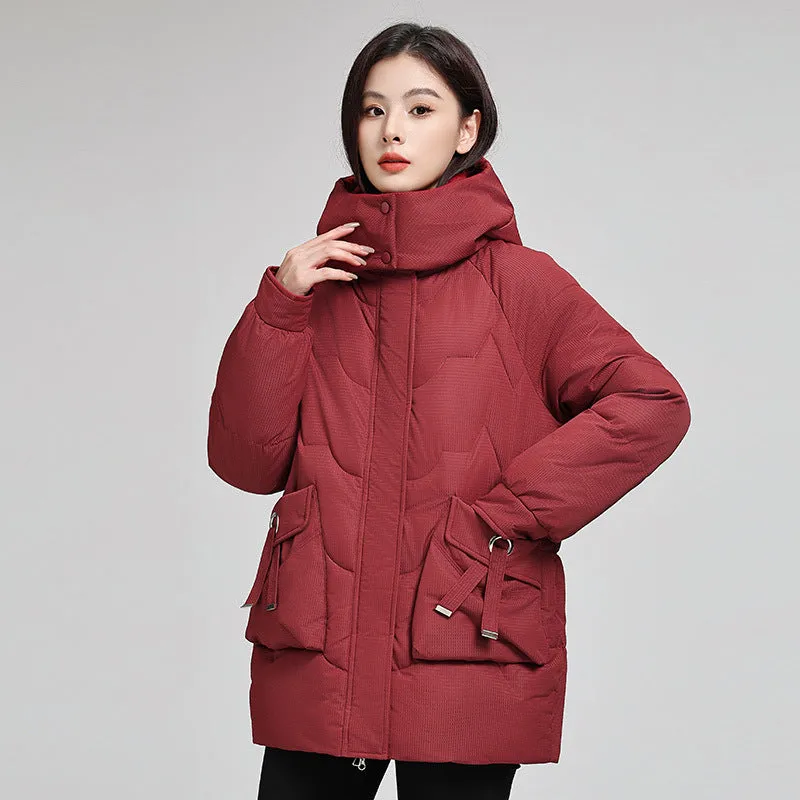 Water-Resistant and Windproof Quilted Puffer Jacket for Women