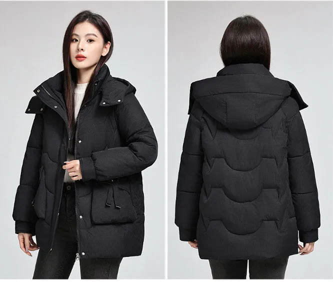 Water-Resistant and Windproof Quilted Puffer Jacket for Women
